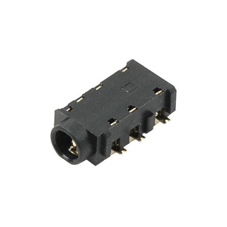 Cui Devices Phone Connectors 3.5 Mm, Right Angle, Mid Mount (Smt), 4 Conductors, 0 1 Internal Switches, Audio SJ-43616-SMT-TR